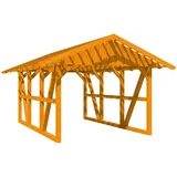 SKANHOLZ Skan Holz Carport Schwarzwald mit Dachlattung 424 x 600 cm Eiche