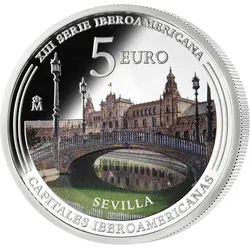 Spanien 2024: 5 Euro-Silber-Gedenkmünze "Sevilla" - koloriert