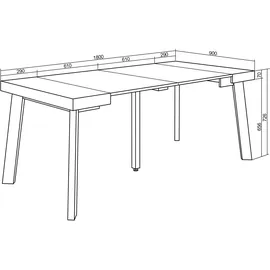 SKRAUT HOME Ausziehbarer Konsolentisch 180x90x73cm Weiß