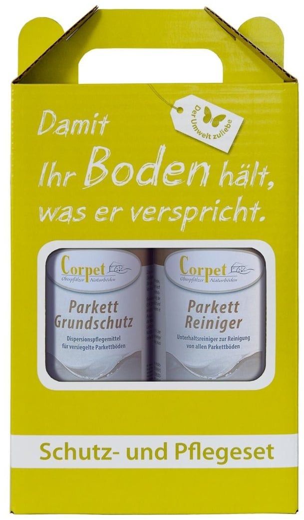 Corpet Set: Parkett-Grundschutz + Reiniger - für lackierte Parkettböden