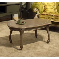 Casa Padrino Luxus Barock Couchtisch Grau - Handgefertigter Massivholz Wohnzimmertisch im Barockstil - Luxus Wohnzimmer Möbel im Barockstil - Barock Möbel - Edel & Prunkvoll