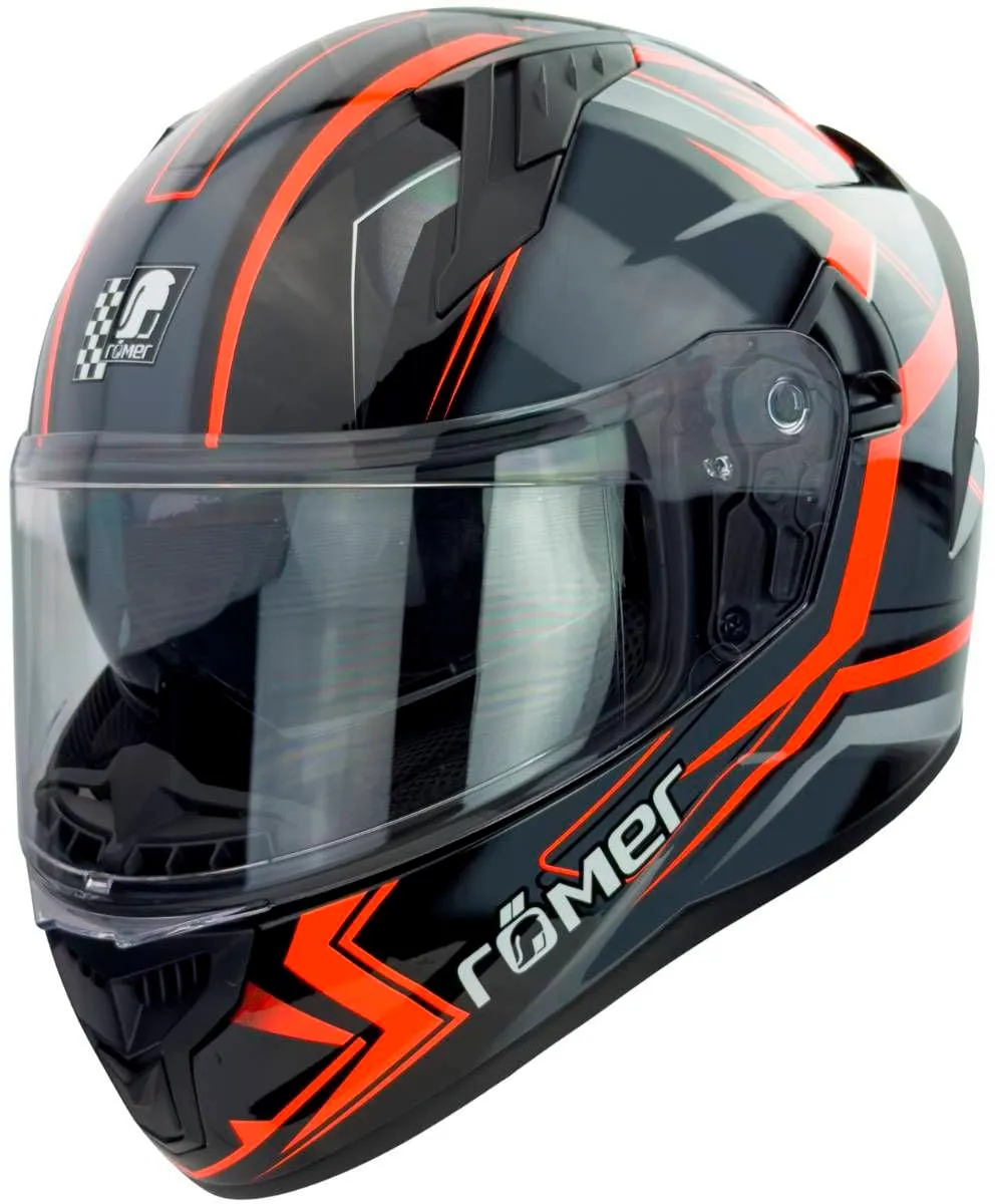 RÖMER HELME Motorradhelm »Integralhelm Eifel«, mit integriertem Sonnenvisier RÖMER HELME schwarz/neonorange S   Kopfumfang: 55 cm - 56 cm