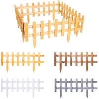 BooGardi Steckzaun Holz Hellbraun 40 x 59,5 cm · 4er Set in vielen Größen/Farben · Beetumrandung für Blumenbeet/Gemüsebeet · Vor-Gartenzaun · Rasenkante