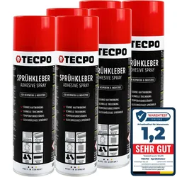 6x TECPO Sprühkleber Hochtemperatur Industriekleber, 500 ml (11,33 € pro 1 l)