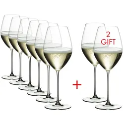 Riedel - Veritas Champagner Weinglas, transparent, 445 ml (6+2 gratis)