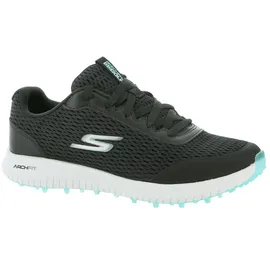 SKECHERS Damen Go Golf Max Arch Fit Spikeless Golfschuh Sneaker, Schwarz/Türkis Mesh, 37 EU - 37 EU