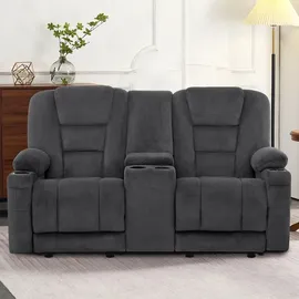 MCombo M MCombo Elektrisch 2 Sitzer Sofa mit Schlaffunktion, 2er Relaxsofa mit Taste 150° Verstellbar, Kinosessel mit Liegefunktion, Konsole & usb &