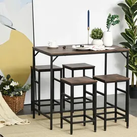 Homcom Bartisch-Set Braun,