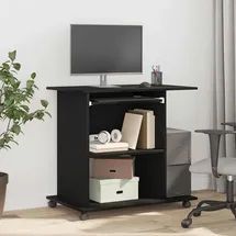 vidaXL Computertisch Eiche schwarz 80x50x75 cm Holzwerkstoff