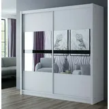 Schiebeschrank BATUMI 203 cm , Kleiderschrank Schiebetürenschrank , ( WEISS ) - Weiß