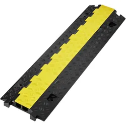 VEVOR Brüstungskanal Kabelkanal schwarz Kabelkanal außenbereich 1x Kabelbrücke Überfahrschutz Kabel Schlauchbrücke 2 Kanäle 10000KG Rampe