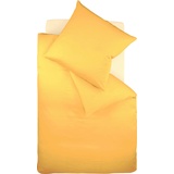 fleuresse Bettwäsche »Colours«, in weicher Interlock Jersey Qualität aus 100% Baumwolle, Bett- und Kopfkissenbezug mit Reißverschluss, STANDARD 100 by OEKO-TEX® zertifiziert, gelb
