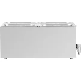Royal Catering Bain Marie Warmhaltebehälter Speisenwärmer Ablasshahn 600 W 4 GN 1/4