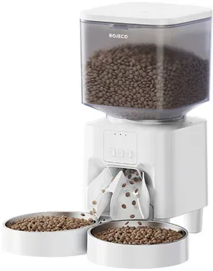 ROJECO Doppel-Futterautomat mit WLAN, 4,5 l