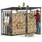 lawa living and lifestyle Kaminholzregal Metall 300 x 105 x 185 cm Außen mit Dach Schwarz