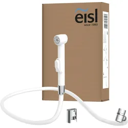 Brausegarnitur EISL, weiß, H:18cm, ABS-Kunststoff, Brausegarnituren, Kunststoff-Brauseschlauch mit Handbrausehalter