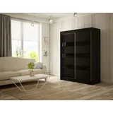 altdecor Kleiderschrank, Schwarz, Holzwerkstoff, 200x215x61 cm Schlafzimmer, Kleiderschränke