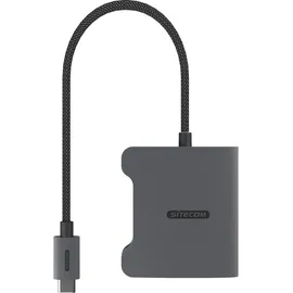 Sitecom USB-C zu Dual HDMI Adapter 30 cm Grau