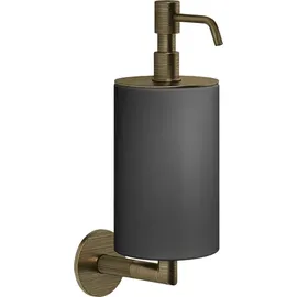 GESSI Ingranaggio, Seifenspender Wandmontage, Behälter matt schwarz, 63814713, Farbe: Messing Antik