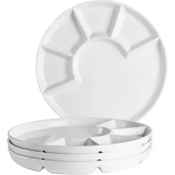 Fondueteller MÄSER "Fondueteller Ø 24 cm, aus Porzellan", weiß, H:2,00cm Ø:24,00cm, Porzellan, Speiseteller, Geschirr-Set, Teller-Set