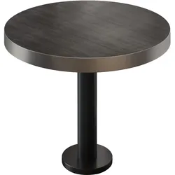 BML | Bistrotisch | Ø:H 80 x 77 cm | Wenge / Schwarz | Rund | Edelstahl Rand
