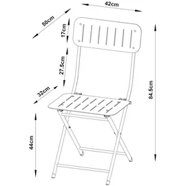 [en.casa] Klappstuhl ‘Sande’ 2er Set Stahl Schwarz