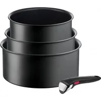 TEFAL Ingenio Ultimate - 3er Set Aluminiumtöpfe mit abnehmbarem Griff - Schwarz