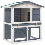 NITCA Kaninchenstall 3 Türen Hasenstall Kaninchenstall Grau Freigehege Für Kaninchen Meerschweinchen Käfig Hasenhaus Kleintierhaus Hamsterkäfig Holz Kaninchengehege Kleintierkäfig