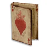 Buchbox Skat - Poker Antiklook weiches Lederimitat Buch-Attrappe 13,5x9x3cm mit Kartenspiel