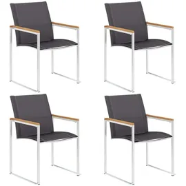 vidaXL Textilene Gartenstühle 60 x 59 x 85 cm grau 4 St.