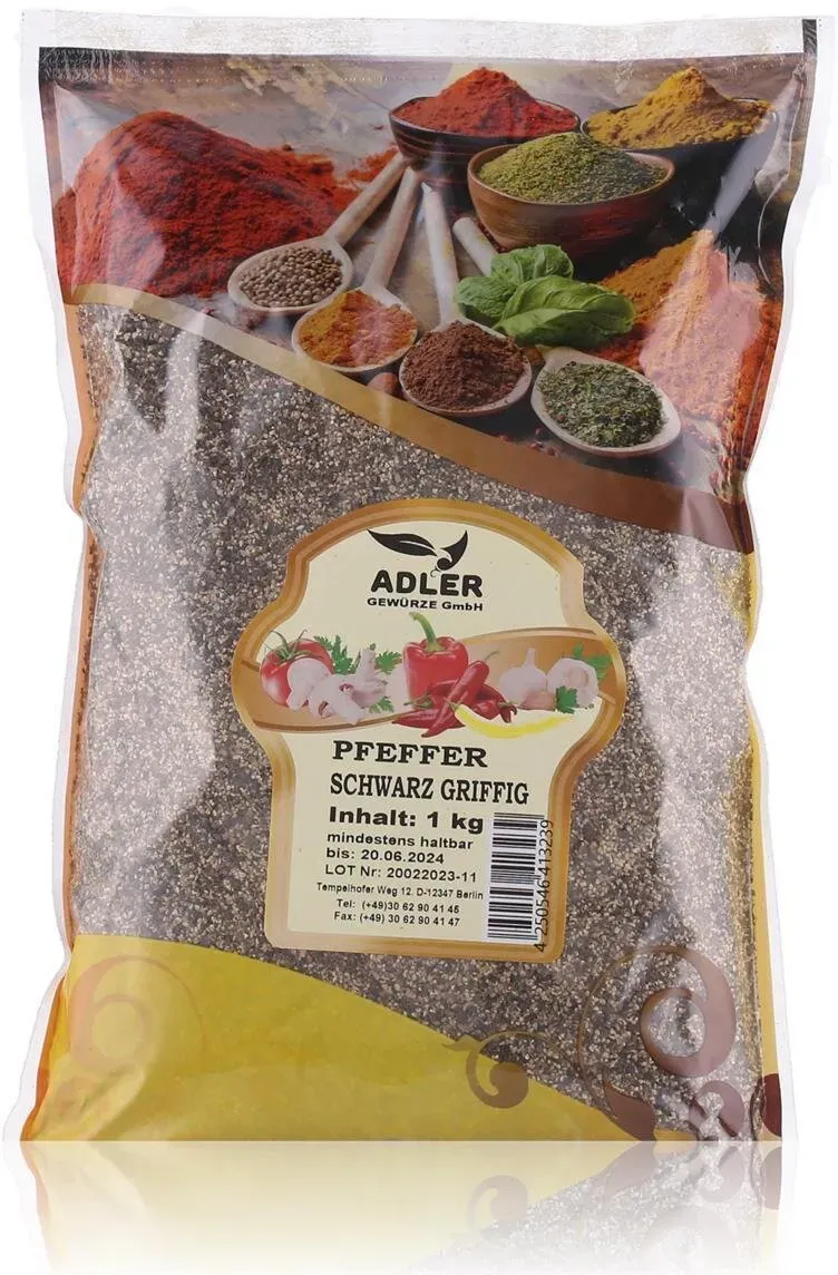 Adler Gewürze Pfeffer schwarz geschrotet 1000g