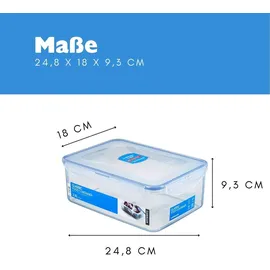 Lock & Lock Frischhaltedose rechteckig transparent 24,8 x 18 x 9,3 cm 2,6 l