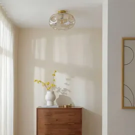 LINDBY Lelia 1 E27 amber Glas Ø 35 cm