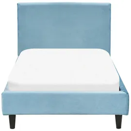 Beliani Bettrahmenbezug Samtstoff FITOU 90 x 200 cm Hellblau
