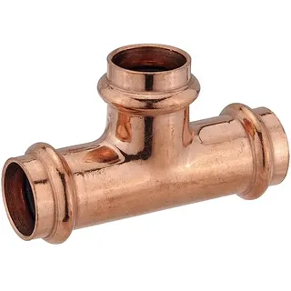 Press-T-Stück 35 - 35 - 35 mm für Kupferrohre - DVGW-zertifiziert - für V- & M-Kontur