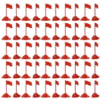 Gadpiparty 50 Sätze Sandtisch Rote Fahne Miniatur-tischfahne Miniatur-flaggenfiguren Miniatur-schreibtischflagge Markierungsfahnen Spielzeug Rot Flagge Spielzeug Plastik Graffiti Rennflagge