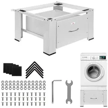 Maclean Brackets Waschtrocknersockel mit Schublade, Weiß, max. Belastung 150 kg (MC-117 W)