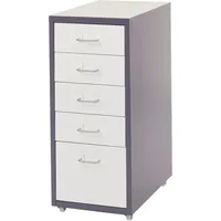 Mendler Rollcontainer Boston T851, Schubladenschrank Stahlschrank, 69x28x41cm 5 Schubladen