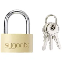 Sygonix SY-5045288 Vorhängeschloss 29.8mm verschieden schließend Goldgelb Schlüsselschloss