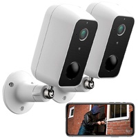 VisorTech Outdoor Akku Kamera: 2er-Set Outdoor-IP-Überwachungskamera, Full HD, WLAN & App, Akku, IP65 (Überwachungskamera Akkubetrieb, Überwachungskamera mit Akkus, Bewegungsmelder)