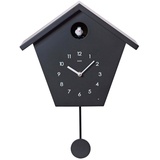 Cuco Clock Wanduhr Kuckucksuhr SCHWARZWALDHAUS, Pendeluhr Wanduhr, Moderne Schwarzwalduhr (25 x 28,5 x 12cm, Pendeluhr mit Nachtruhefunktion, Vogelgezwitscher) schwarz 28.5 cm x 12 cm