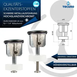 tecuro Excenterstopfen Ø 40 mm für 1 1/4 Zoll Ablaufventil hochglanzverchromt/Gold