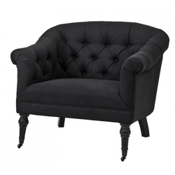 Luxus Barock Sessel Paris Schwarz aus der Luxus Kollektion von Casa Padrino - Hotel Cafe Restaurant Möbel Einrichtung