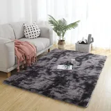 XUEDNGM Waschbarer Teppich Shaggy Teppich 40 x 130 cm Anti-Rutsch, Flauschig, Weich, Waschbar, Langflor Hochflor Waschbarer Teppich rutschfest Fellteppich für Wohnzimmer, Schlafzimmer, Dunkelgrau