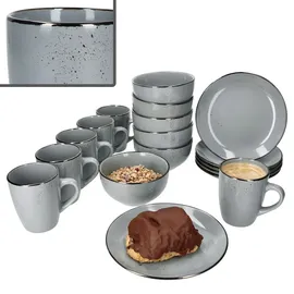 Mambocat Lucca Frühstücksset 18-tlg. grau
