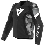 Dainese Avro 5 Motorrad Lederjacke, schwarz-grau-weiss, Größe 52,