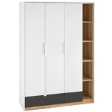 ml meble dreitürig Kleiderschrank Torino 01 mit offenem Regal großer Jugendkleiderschrank