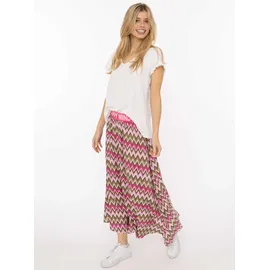 Zwillingsherz Maxirock Damen Zackenmuster Grün/Khaki S/M