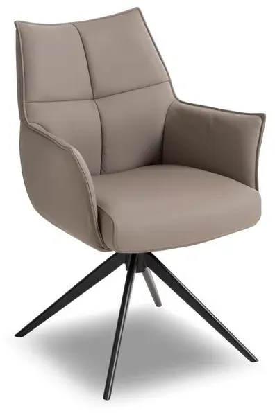 [de]sign & more Stuhl Dortmund Leder Grau