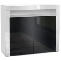 Vladon Kommode, Schwarz Hochglanz, 108x92x40 cm, Wohnzimmer, Kommoden &